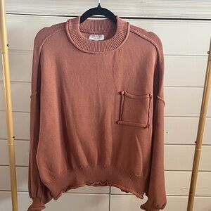POL Rust Orange Sweater with Pocket